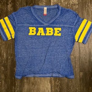 “babe” jersey style crop top